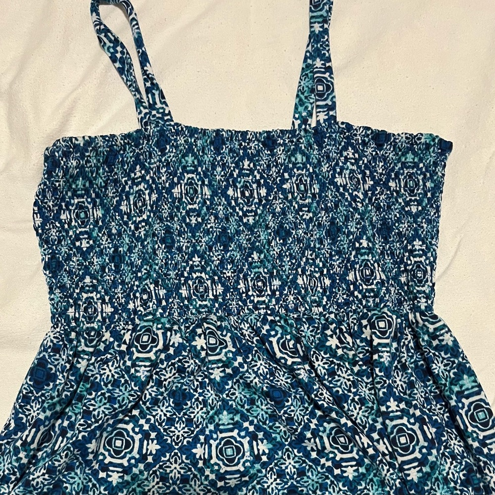 Long Blue & White Summer Dress